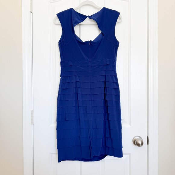 Jones Wear Blue Ruffle Bodycon Dress Size 10 Evening Wedding Party - Picture 7 of 13